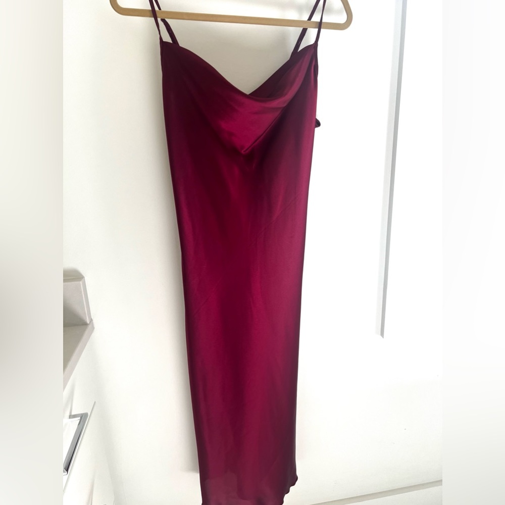 Cowlneck slip dress